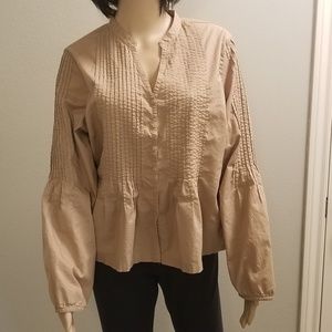CATO Tan Pleated Shirt